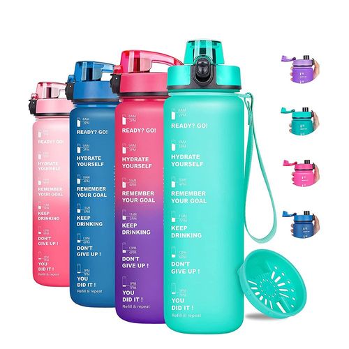 Tritan Plastic 32oz Motivational Fitness Sports Water Bottle