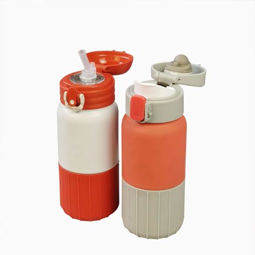 Macaron Colored Children Vacuum bottle with straw