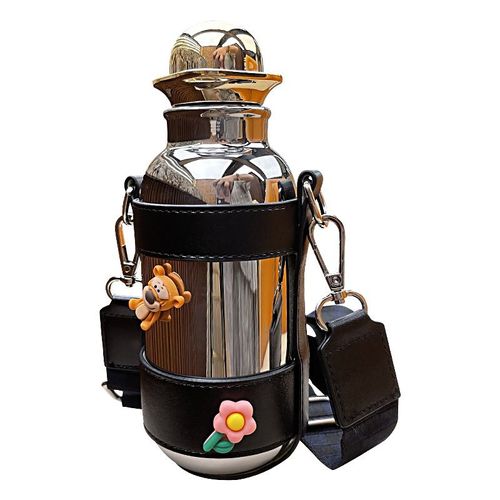Stainless Steel (18/8Pro) 12oz stainless steel water bottle for kids with bottle sleeve shoulder strap Narrow
