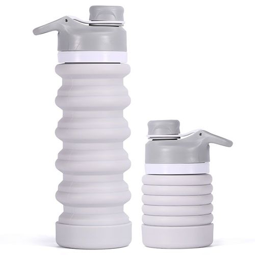 Portable Fordable Silicone Outdoor Pop Up Spout Lid Water Bottle BPA-Free Thin