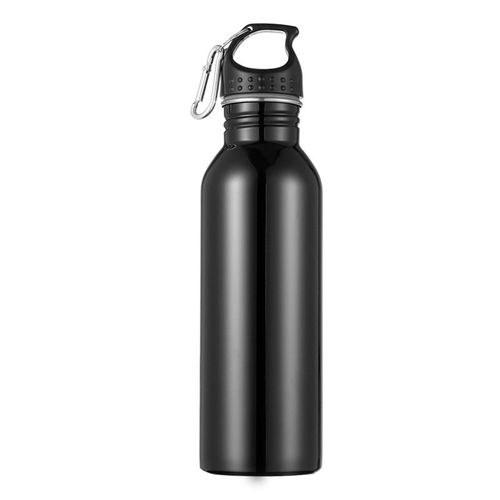 Wholesale single wall stainless steel sport water bottle with hanging buckle