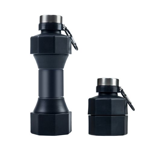 wholesale gym/fitness outdoor fordable portable silicone dumbbel sport water bottle