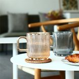 Vertical Striped Glass Coffee Cup