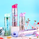 plastic drinking water bottle with glitter  plastic drinking water bottle with glitter