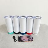 customizable sublimation eco-friendly Leak Resistant stainless steel sus 304 wide mouth sip lid water bottle with blueteeth speaker 500ml ~ 1000ml Red