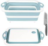 Custom Vegetable Washing Basket Silicone Dish Tub Foldable Chopping Board with Colander for BBQ Prep/Picnic/Camping Blue Custom Vegetable Washing Basket Silicone Dish Tub Foldable Chopping Board with Colander for BBQ Prep/Picnic/Camping Blue
