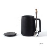 custom wholesale purchase high quality easy clean thick ceramics wide mouth tumbler mug with handle for coffee/tea/milk 250ml ~500ml Black