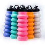 Collapsible Silicone Water Sports Bottle with handle Collapsible Silicone Water Sports Bottle with handle