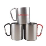 Sublimation Blank  Steel mug with  carabiner