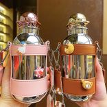 Stainless Steel (18/8Pro) 12oz stainless steel water bottle for kids with bottle sleeve shoulder strap Narrow 250ml ~500ml Steel