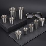 Acier inoxydable (18 / 8pro) Corée du Sud Style Small Wine Pinte Pinte tasse large jusqu'à 250 ml blanc