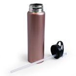 Slim stainless steel sport water bottle with straw