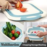 Custom Vegetable Washing Basket Silicone Dish Tub Foldable Chopping Board with Colander for BBQ Prep/Picnic/Camping Blue Custom Vegetable Washing Basket Silicone Dish Tub Foldable Chopping Board with Colander for BBQ Prep/Picnic/Camping Blue
