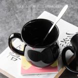 Ceramics Wide Mouth Coffee Mug Ceramics 250 ml de large 250 ml ~ 500 ml noir