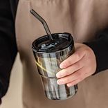 2022 new style double wall glass tumbler  with straw 2022 new style double wall glass tumbler  with straw