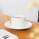 custom wholesale purchase easy clean high quality ceramics wide mouth cup saucer set Up to 250ml White custom wholesale purchase easy clean high quality ceramics wide mouth cup saucer set Up to 250ml White