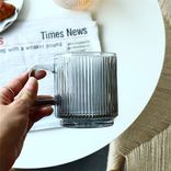 Vertical Striped Glass Coffee Cup