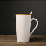 Ceramic Coffee mug with handle and bamboo lids