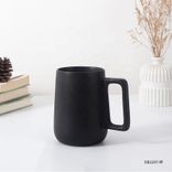 custom wholesale purchase high quality easy clean thick ceramics wide mouth tumbler mug with handle for coffee/tea/milk 250ml ~500ml Black