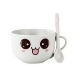 wholesale purchase high quality easy clean ceramics wide mouth with handle coffee/milk tumbler mug with spoon kit Up to 250ml White