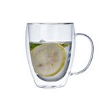 wholesale custom easy clean engraved wide mouth double wall glass mug/cup with handle Anti-scalding 250ml ~500ml Clear wholesale custom easy clean engraved wide mouth double wall glass mug/cup with handle Anti-scalding 250ml ~500ml Clear
