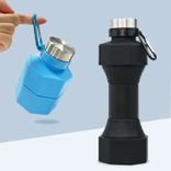 wholesale gym/fitness outdoor fordable portable silicone dumbbel sport water bottle 500ml ~ 1000ml Black wholesale gym/fitness outdoor fordable portable silicone dumbbel sport water bottle 500ml ~ 1000ml Black