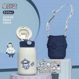 Stainless Steel (18/8Pro) 316 children young girl/boy with straw&Silicone cover vaccum insulated water bottle Wide 500ml ~ 1000ml Cobalt