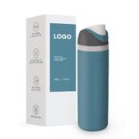 Wholesale double wall 304 stainless steel insualted water bottle with strip for sport,fitness 250ml ~500ml White