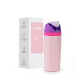 Wholesale double wall 304 stainless steel insualted water bottle with strip for sport,fitness 250ml ~500ml White